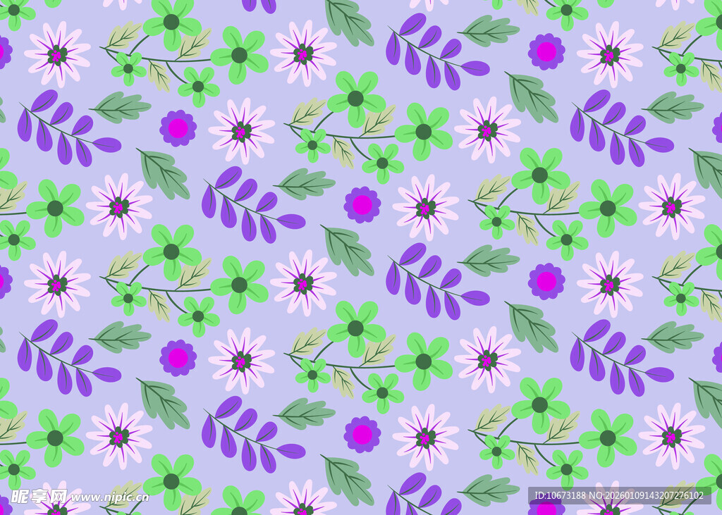 紫色花卉图案背景纹理