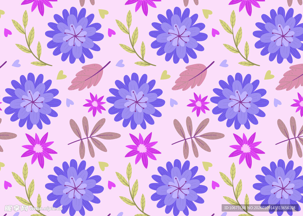 紫色花卉图案背景纹理