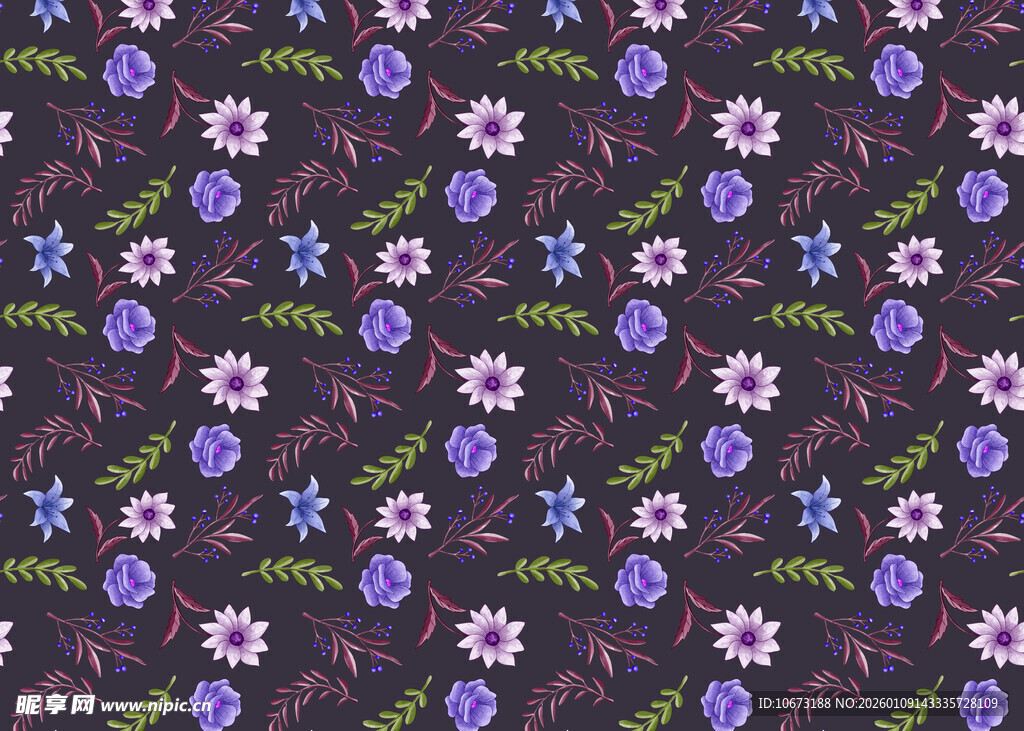 紫色花卉图案背景纹理