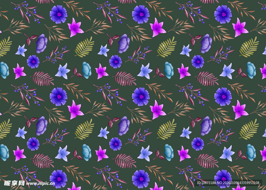 多彩花卉图案背景