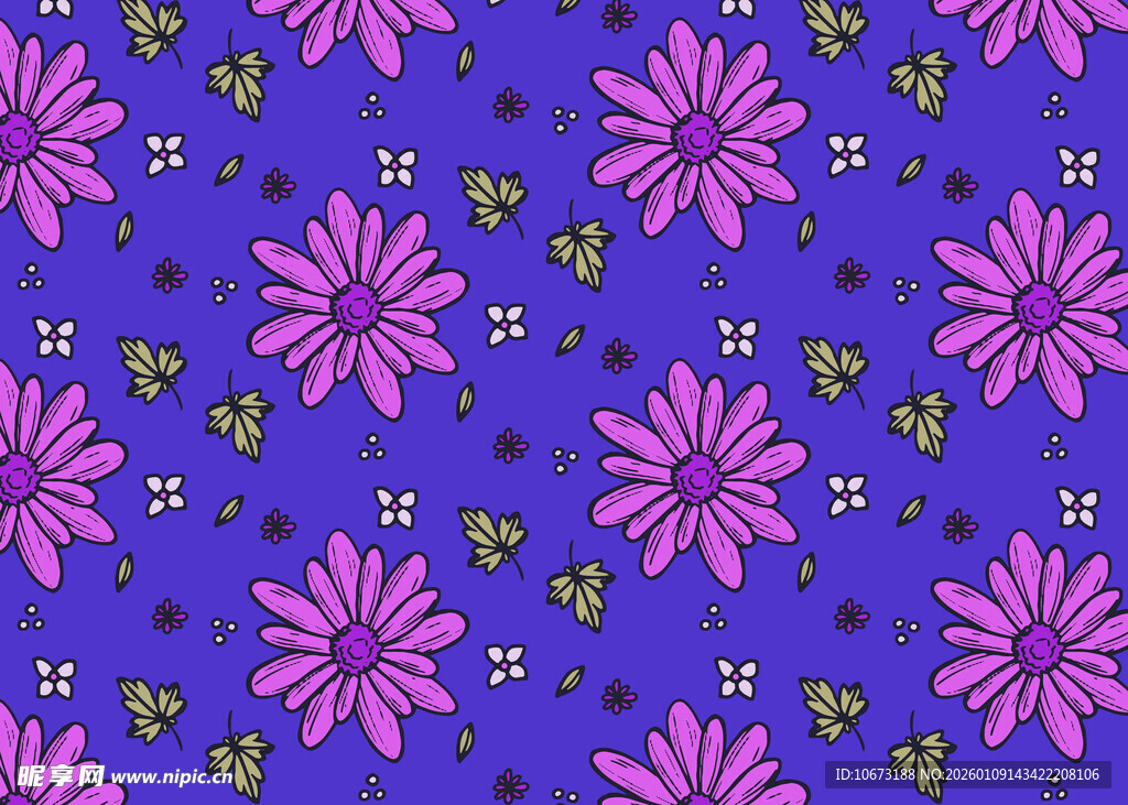 紫色花卉图案背景