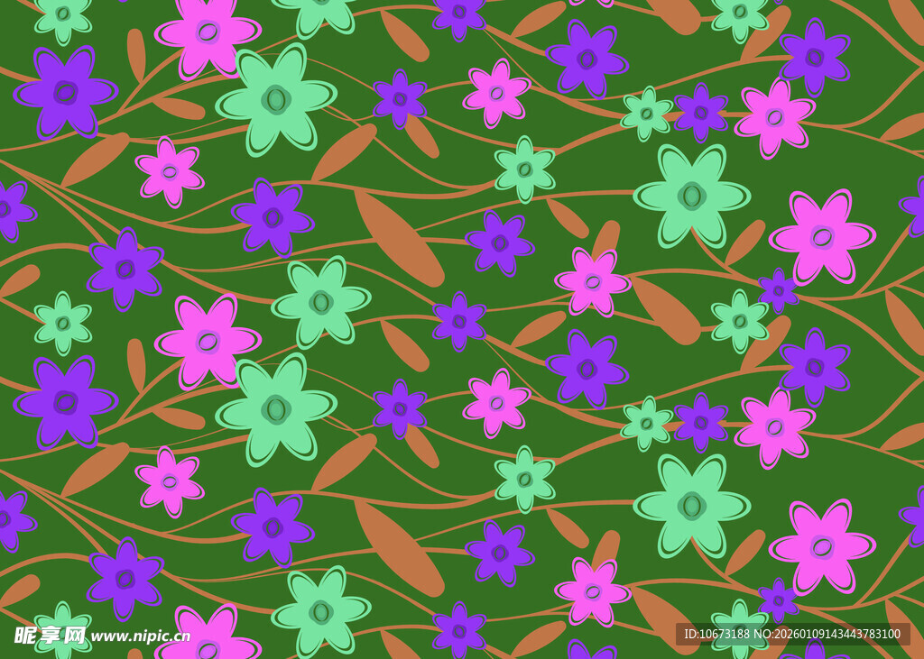 多彩花卉图案背景