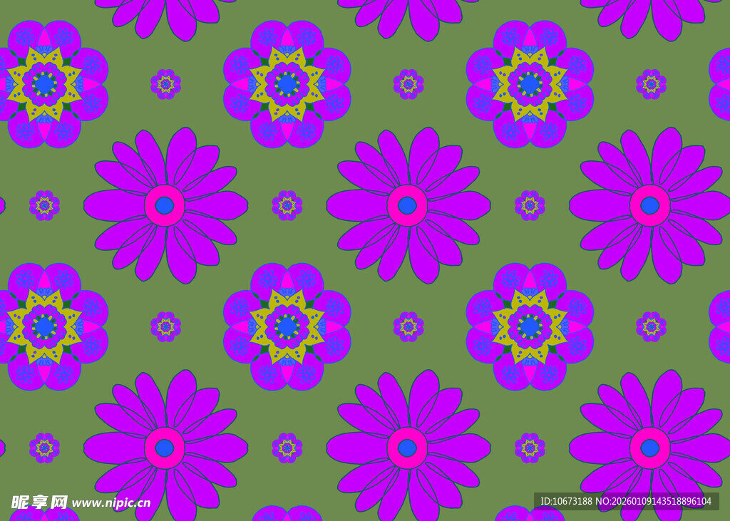 紫色花卉图案背景纹理