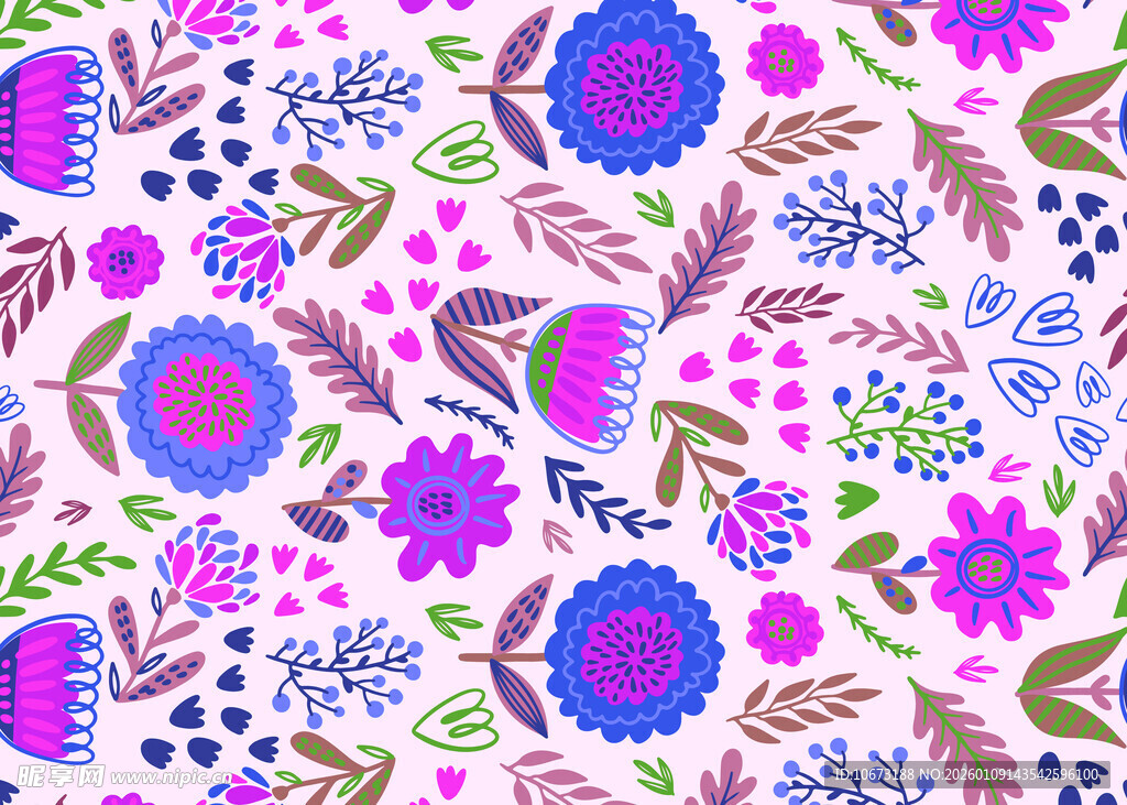 多彩花卉图案背景