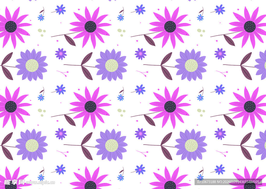 紫色花卉图案背景纹理