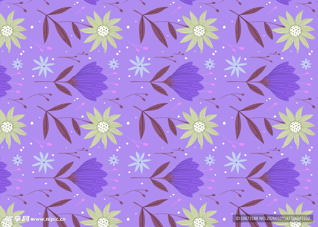 紫色几何花卉图案纹理