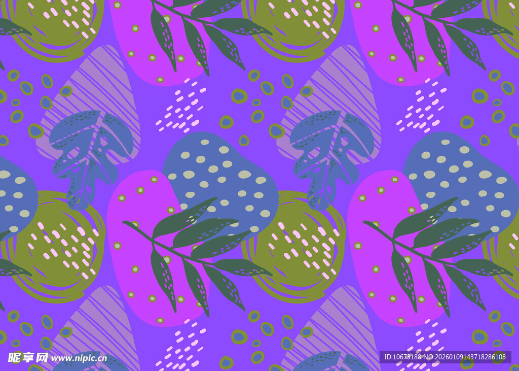 紫色调植物图案纹理背景