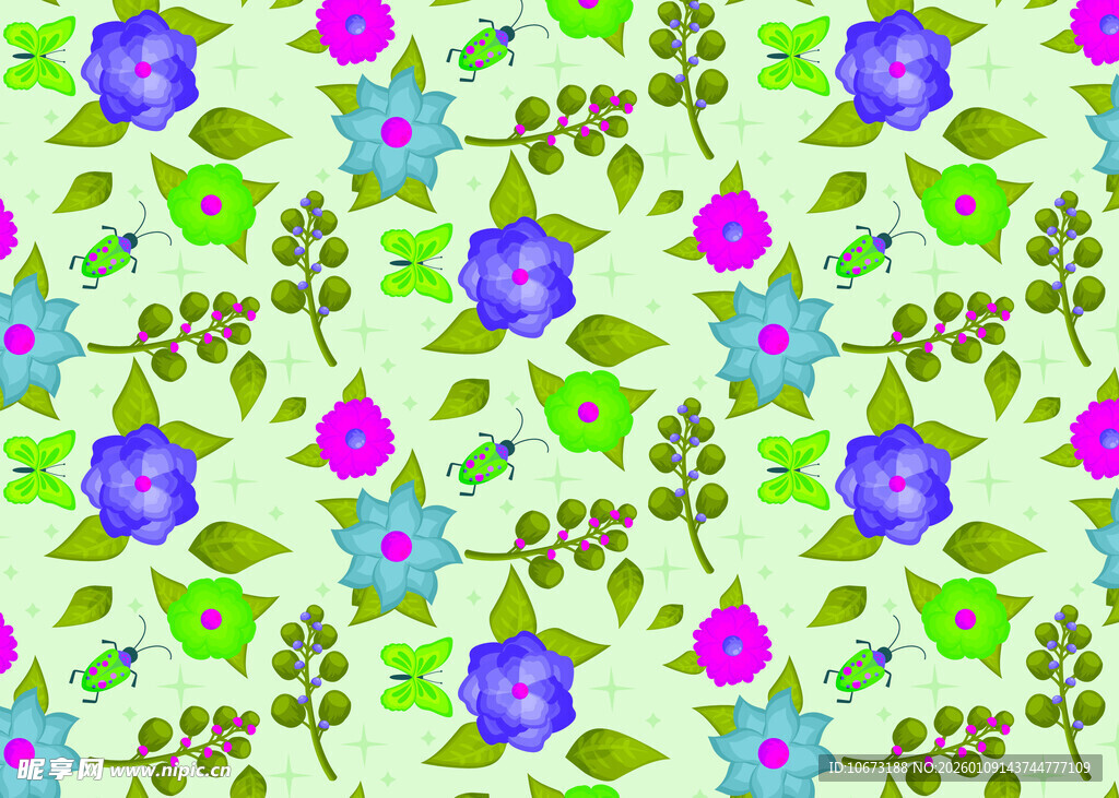 清新花卉图案背景