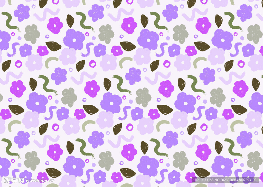 紫色花卉图案背景纹理
