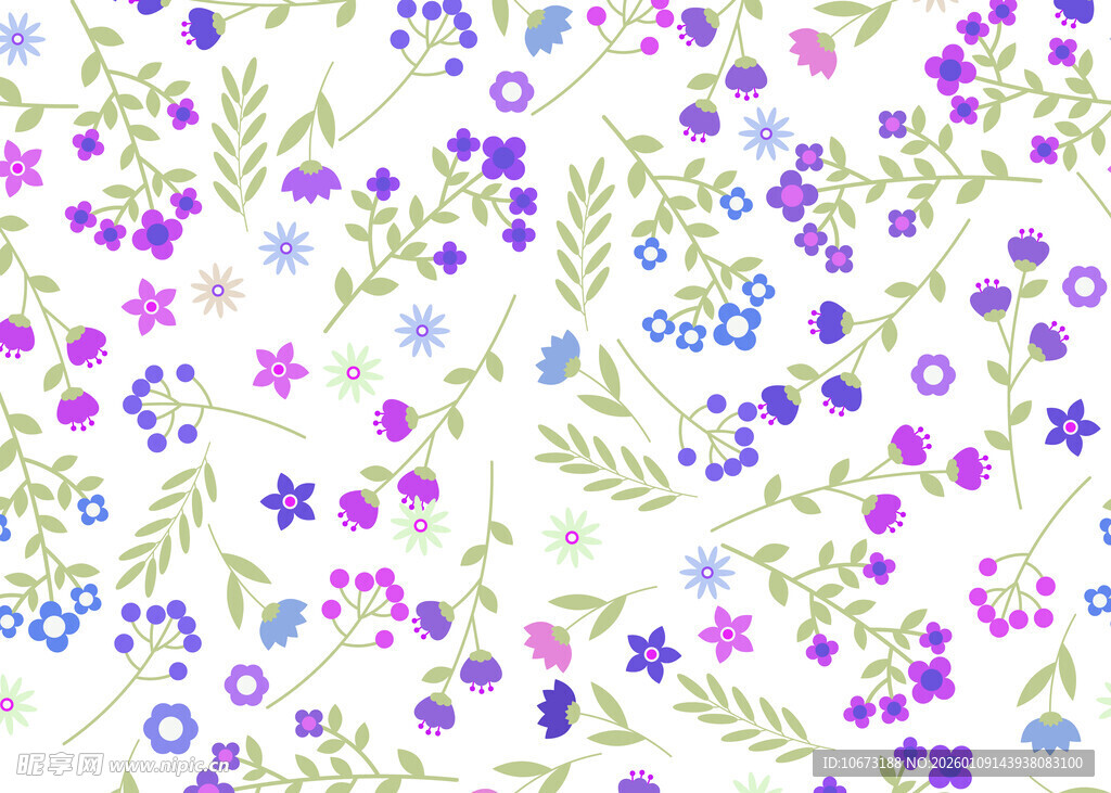 清新碎花图案背景设计