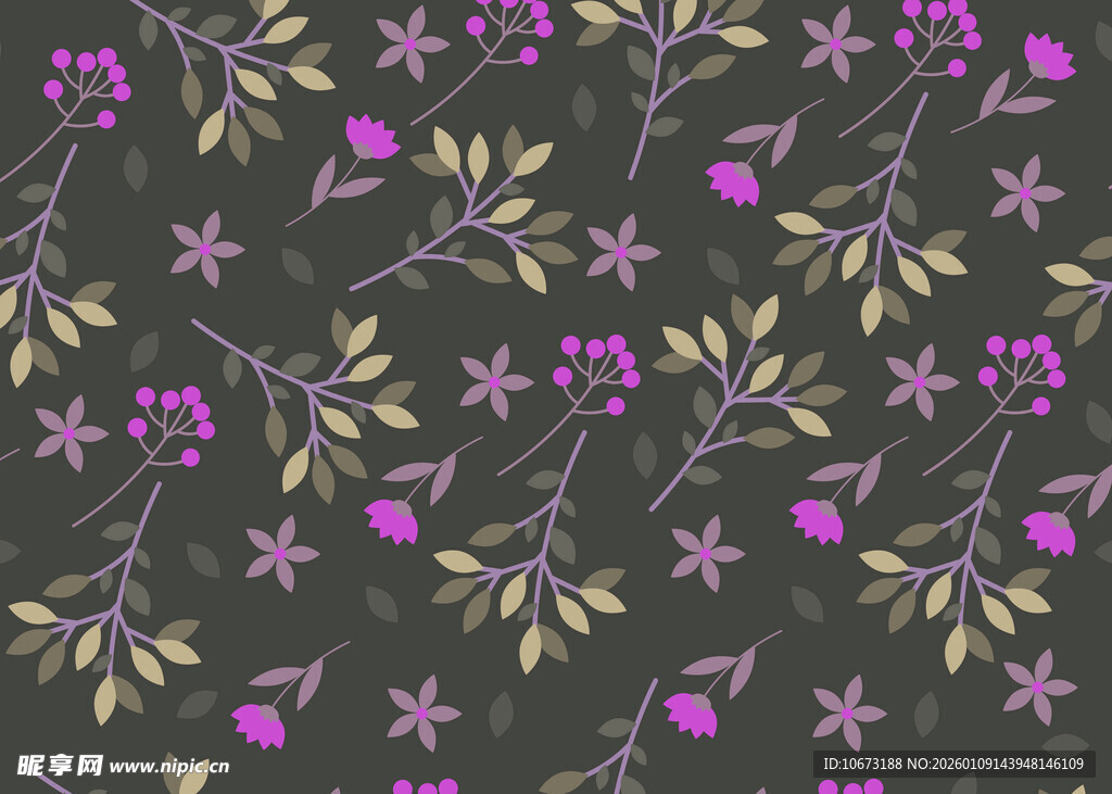 紫色花卉图案背景纹理