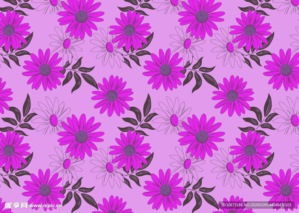 紫色花卉图案背景纹理