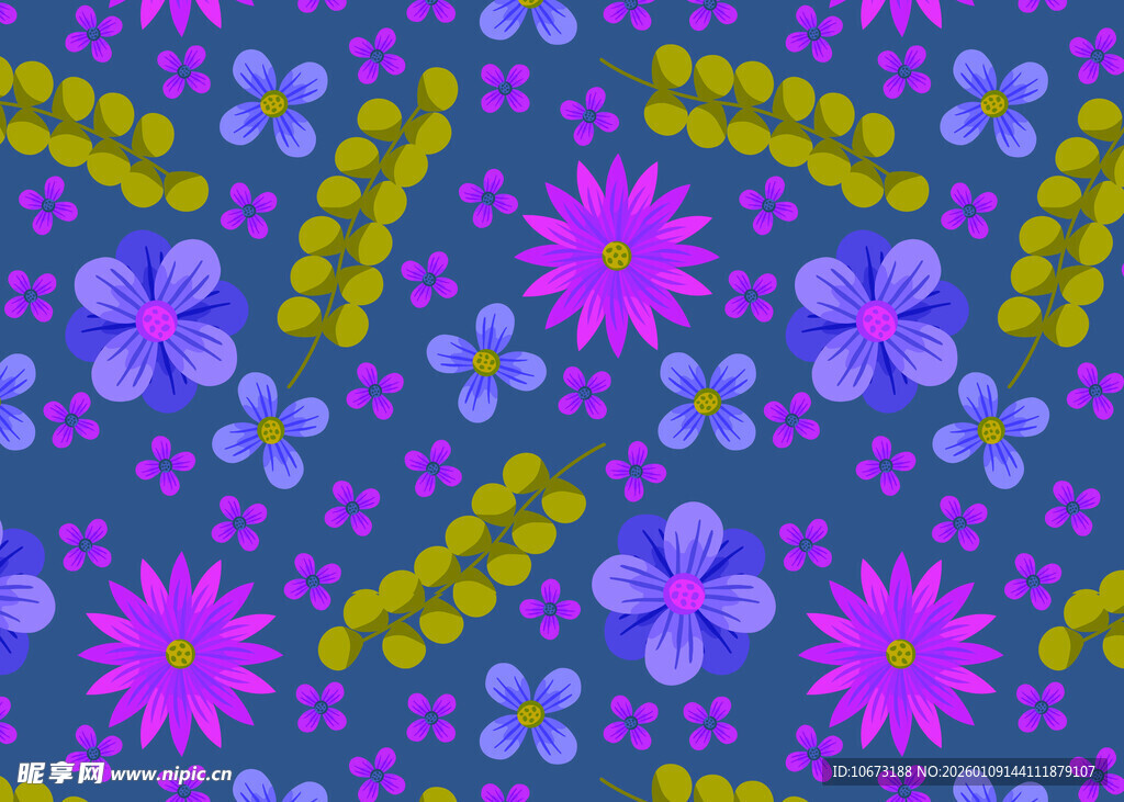 紫色花卉图案背景纹理