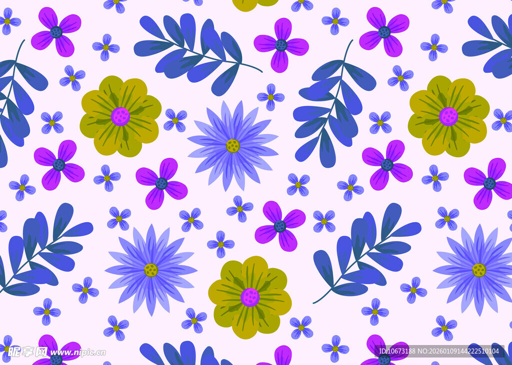 多彩花卉图案背景