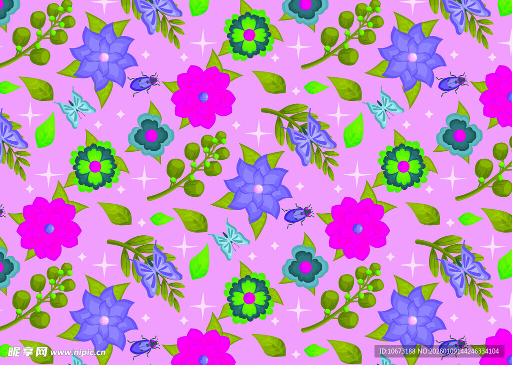 多彩花卉图案背景