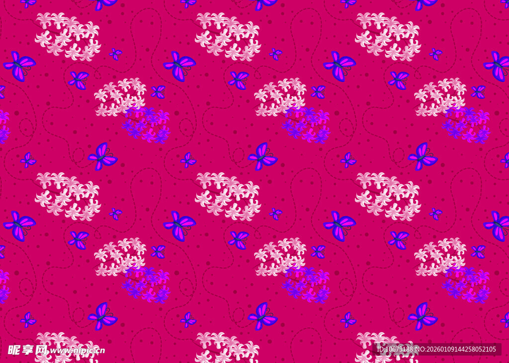 粉色渐变花卉图案背景