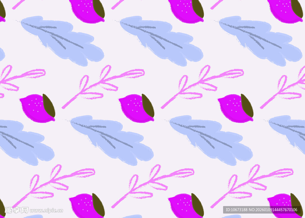紫色橡果叶片图案背景