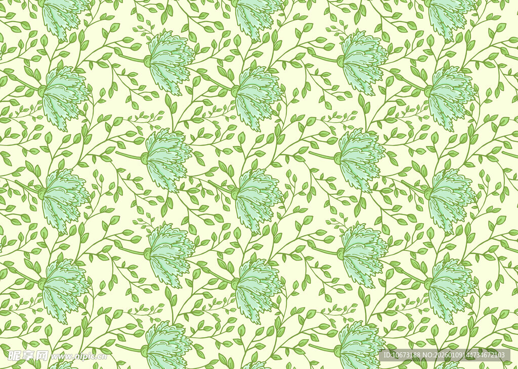 浅绿色花卉图案背景