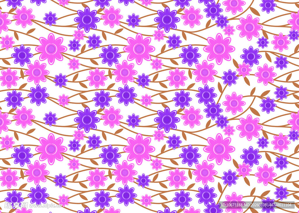 紫色花卉图案背景纹理