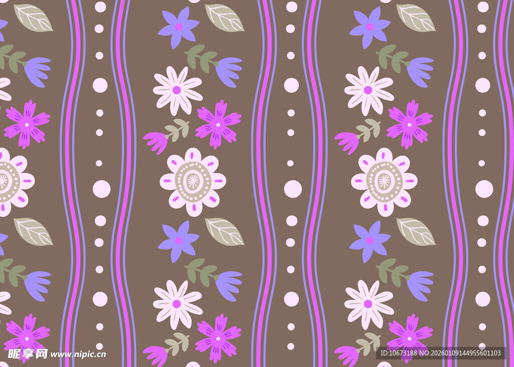 紫色花卉条纹图案背景