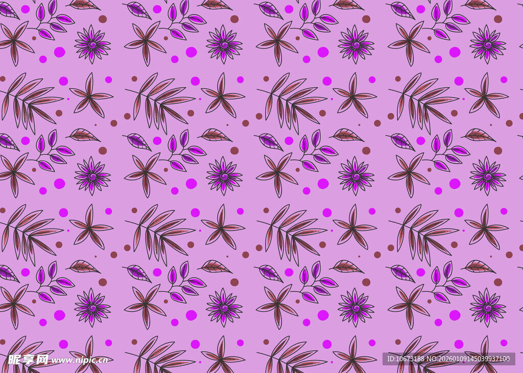 紫色海星花卉图案背景