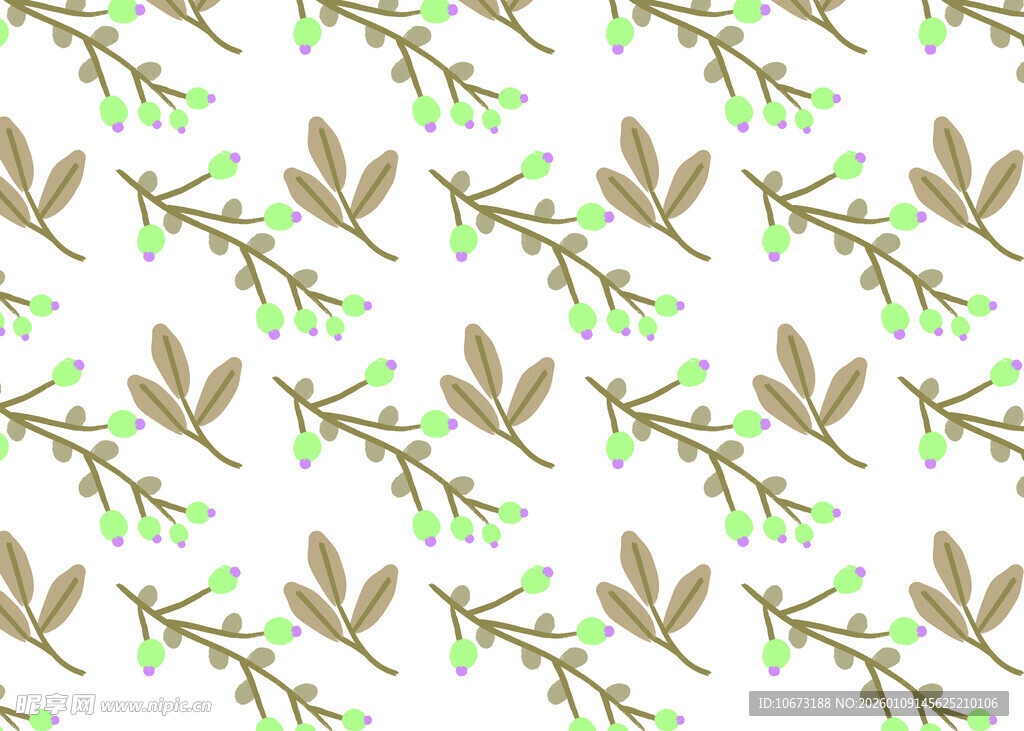 绿叶枝条简约图案背景