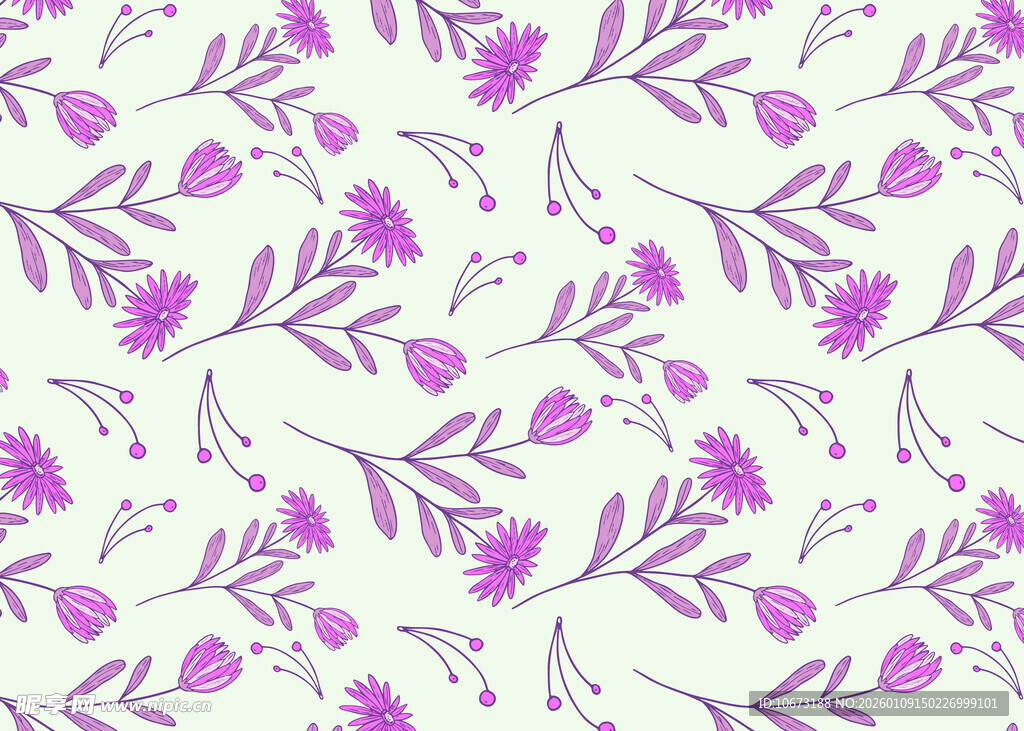 紫色花卉图案背景纹理