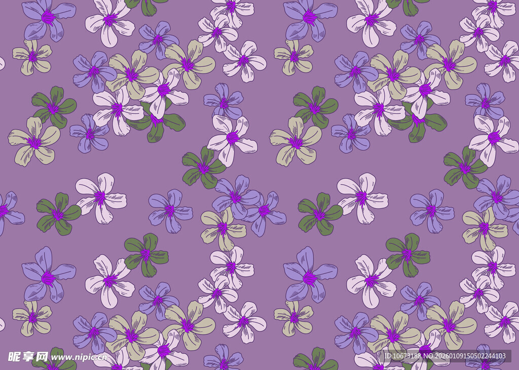 紫色花卉图案背景纹理
