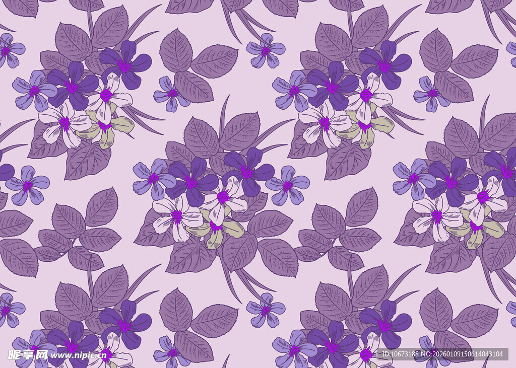 紫色花卉图案背景纹理