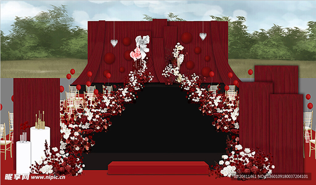 韩式红色丝绒婚礼