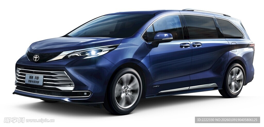 蓝色塞纳MPV汽车