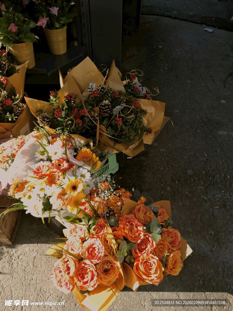 多彩鲜花束 绽放的美丽