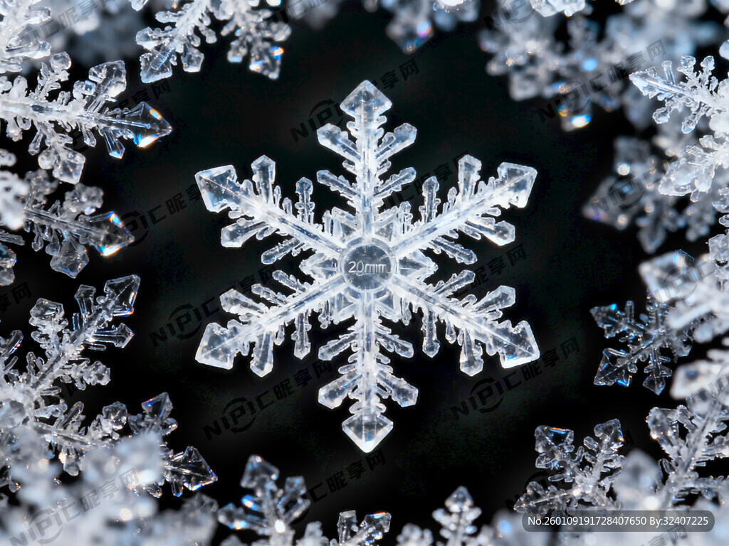 透明白色雪花 1个大的