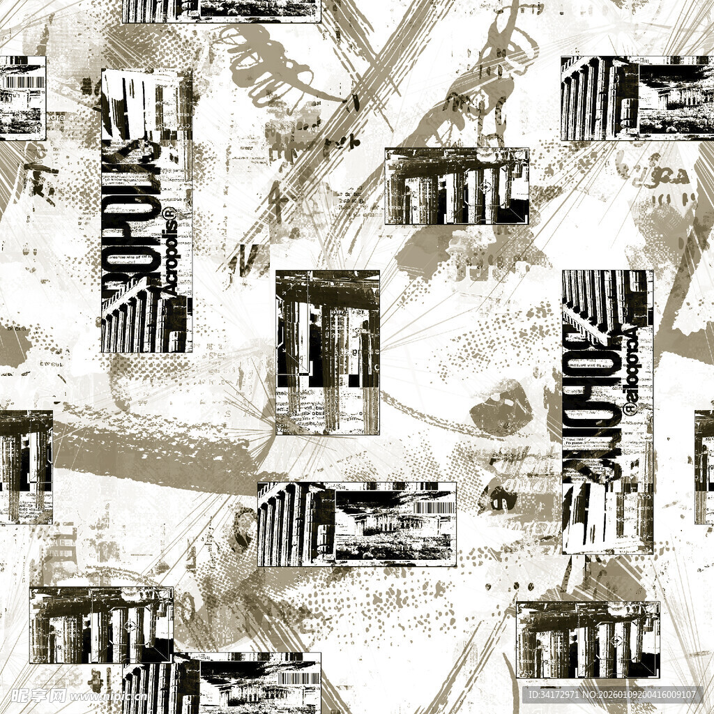 复古风建筑图案纹理背景