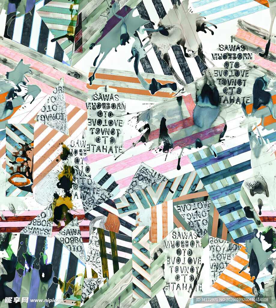 多彩条纹抽象图案背景