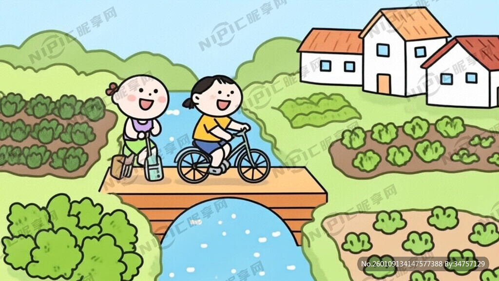 家乡美 小吃 小桥 小人 房子