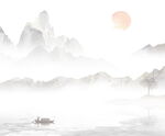 中国风山水意境水墨画背景