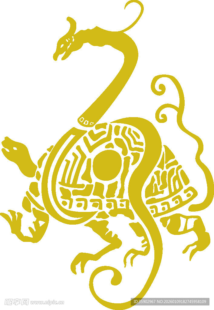 传统神兽龙龟图案设计