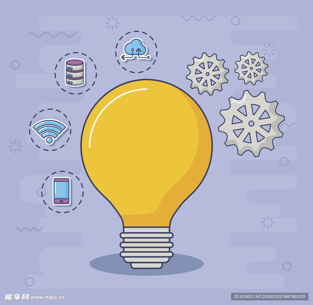 创意灯泡与科技元素