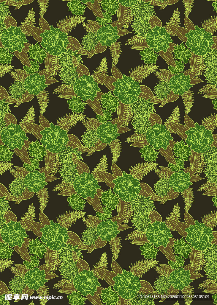 绿叶几何图案纹理背景