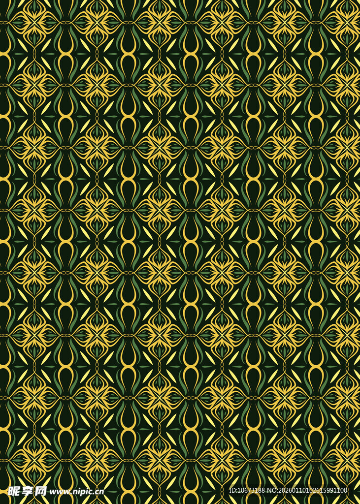 复古金色几何花纹背景图