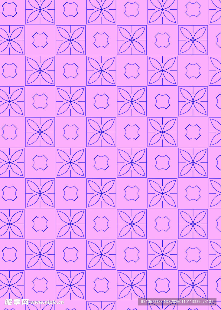 淡紫色几何花纹无缝图案