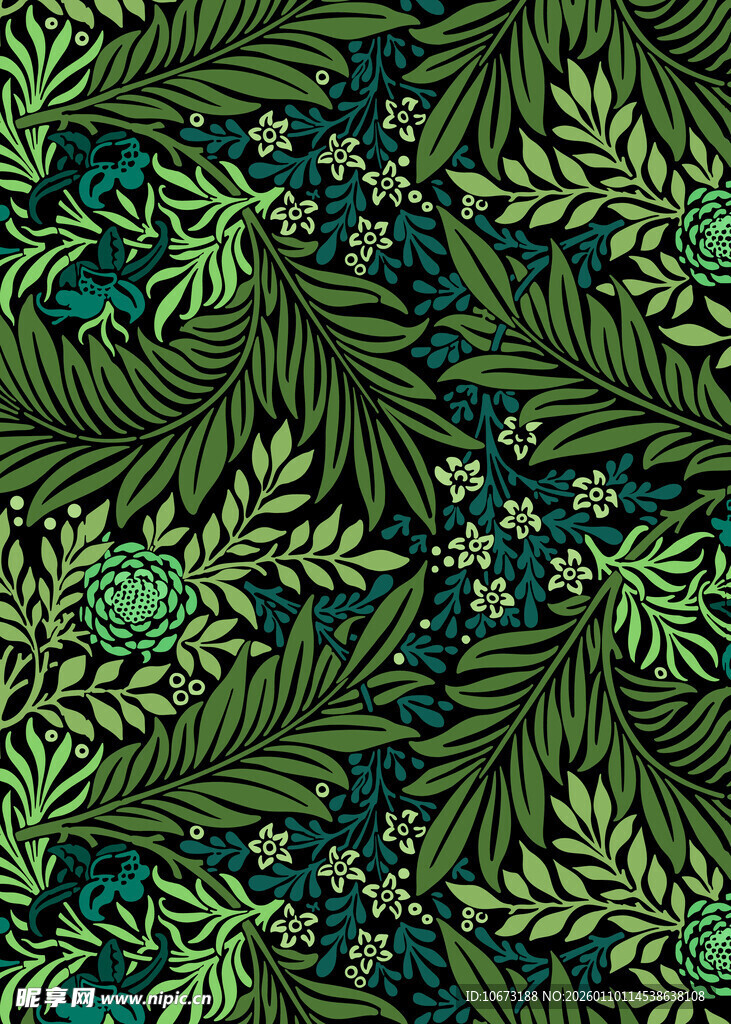 繁茂绿植图案 