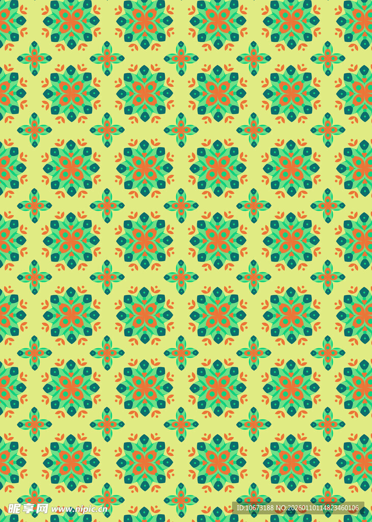 黄绿花卉图案壁纸