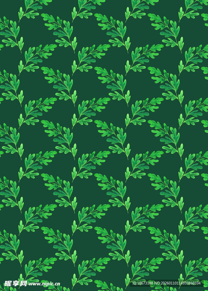 深绿背景的精致藤蔓图案