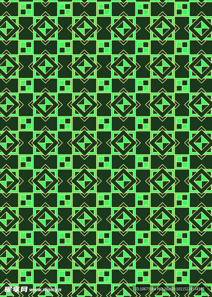 绿色几何图案无缝背景