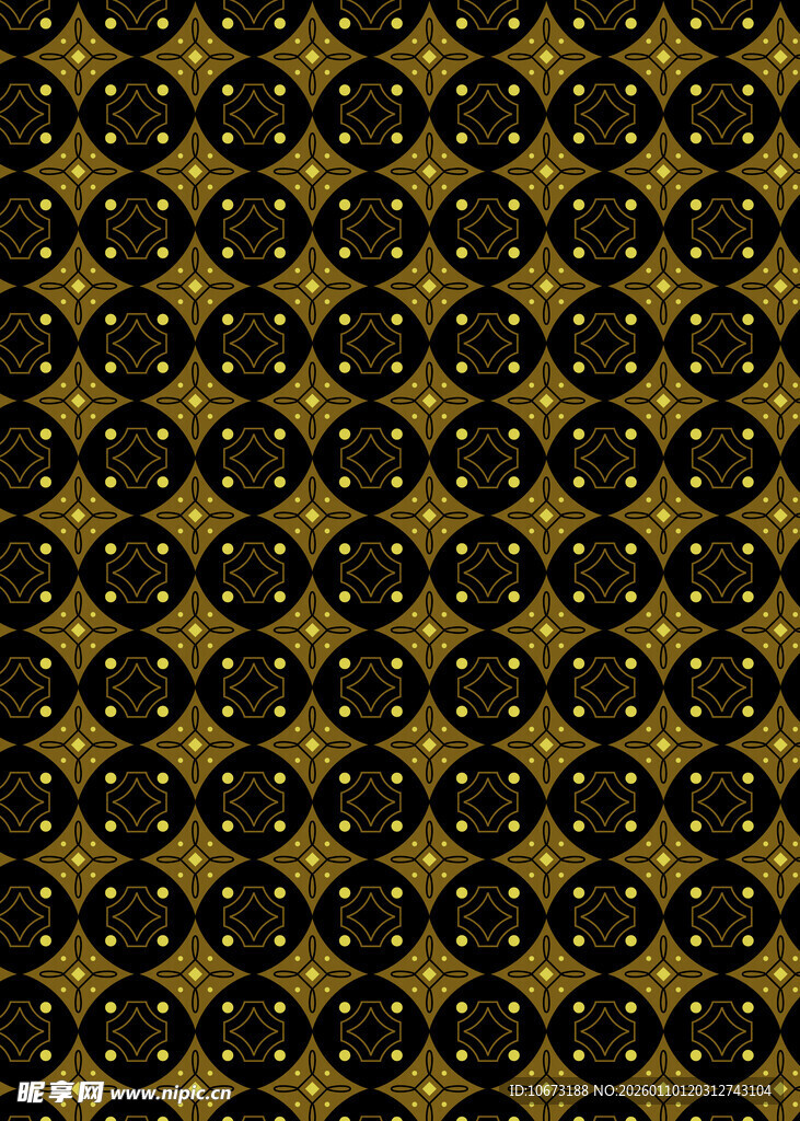 黑色底金色花纹图案