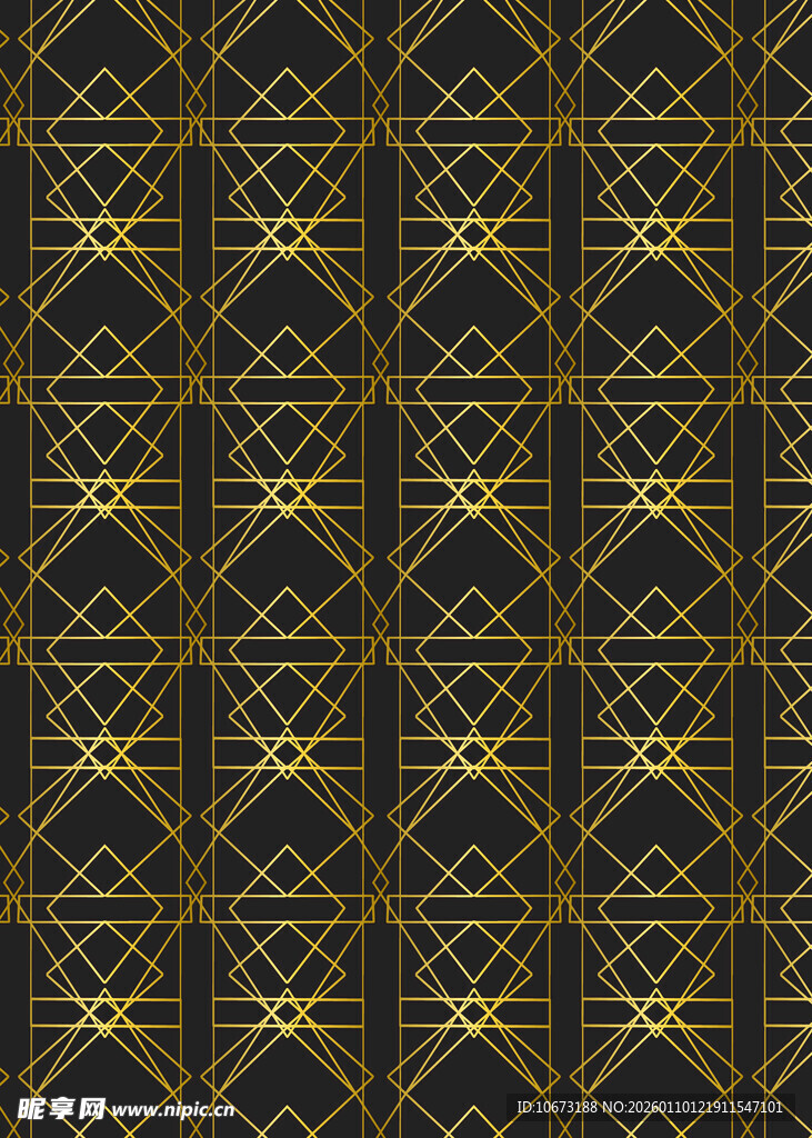 黑金几何图案无缝背景
