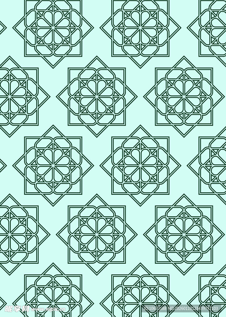 浅绿色几何图案无缝背景
