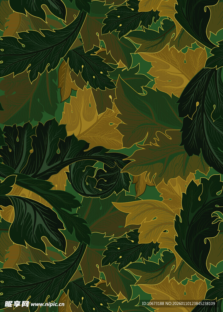 迷彩树叶图案纹理